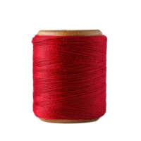 Spool of red thread resting on a clean Transparent background for sewing projects and crafts, Spool red Thread on a background png