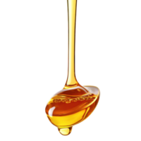 Spoon dripping honey with a drop on a Transparent background captures sweetness and texture, spoon honey with a liquid drop, background png