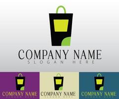 A stylish and imaginative shopping bag emblem. vector