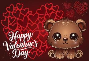 A lovable teddy bear with a Valentines Day message. vector