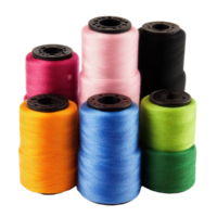 Colorful spools of thread arranged neatly against a Transparent background for sewing and crafting projects, Spools Thread, background png
