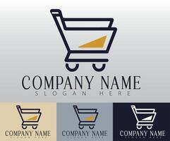 A visually appealing and minimal shopping trolley logo. vector