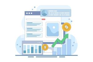 PPC Campaign Concepts increase website traffic. PPC Ads for website promotion. Search engine marketing. generate more revenue with high click-through rate. Flat design illustration. vector