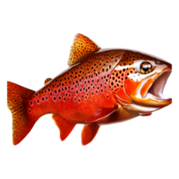 Colorful Brown Trout Swimming with Bright Orange and Brown Spots png