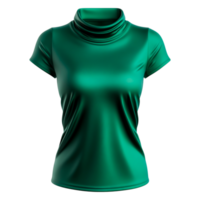 Elegant Green Turtleneck Shirt Fabric with Soft Textured Look png