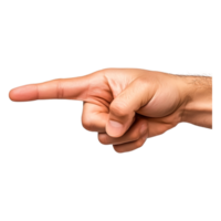 Gesture of pointing finger on with shadow png
