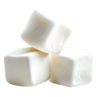 Three White Sugar Cubes Stacked on Each Other on a Bright Background png