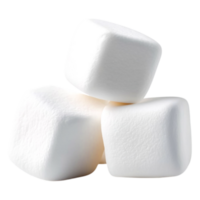 Soft White Marshmallows Stacked Neatly on a Plain Surface png