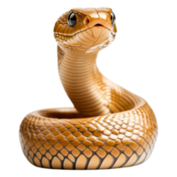Realistic Brown Snake Coiled with Sharp Eyes and Intricate Textures png