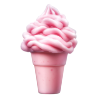 Delightful Pink Soft Serve Ice Cream in Classic Cone Cup png