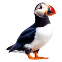 Colorful Puffin Bird Standing With Characteristic Beak and Feathers png