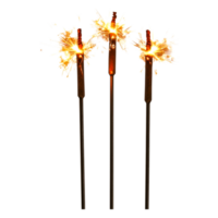Sparkling Celebration with Bright Sparklers Shining in the Night png