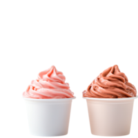 Delicious Soft Serve Ice Cream in Two Cups on a png