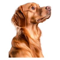 Golden Retriever Portrait with Soft Fur and Gentle Expression png