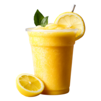 Refreshing Lemonade Drink in Frosted Cup with Lemon Slice Garnish png