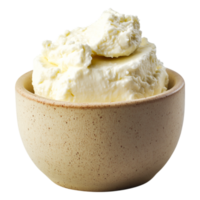 Creamy Butter Resting in a Rustic Bowl Ready for Culinary Use png