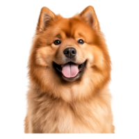 Friendly Dog with Thick Fur and Cheerful Expression in Studio Setting png