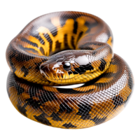 Stunning closeup of Colorful Python Snake on png