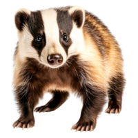 Cute Badger Standing Upright in a Natural Environment Setting png