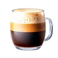 Layered Coffee in Transparent Glass with Rich Foam Texture png