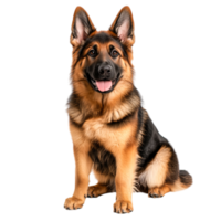 Charming German Shepherd Sitting Proudly with a Friendly Expression png