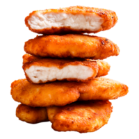 Delicious Golden Chicken Nuggets Piled High for Tempting Snack Time png