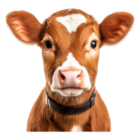Adorable Young Calf with Soft Fur and Bright Eyes Looking Forward png