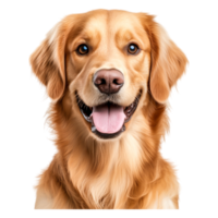 Happy Golden Retriever Dog with Playful Expression and Glossy Fur png