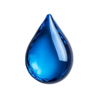 Shiny blue water droplet with a smooth surface symbolizing purity and the essential nature of hydration in everyday life png