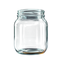 empty glass jar with a simple design and smooth finish symbolizing clarity sustainability and the practical usefulness of reusable containers png