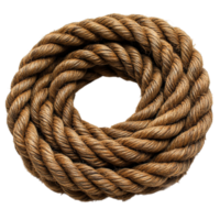 Coiled rope with textured fibers symbolizing strength durability and its use in various practical tasks png