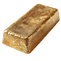 Gold bar with a lustrous surface and precise rectangular shape representing wealth luxury and the enduring value of precious metals treasured for their rarity beauty and financial security png