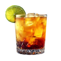 Chilled cocktail in a glass with a slice of lime symbolizing refreshment sophistication and the perfect drink to enjoy while unwinding in a relaxed atmosphere png