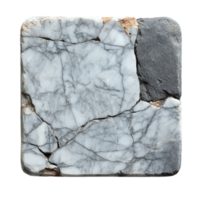Square slab of marble with a cracked textured surface symbolizing strength elegance and the timeless beauty of natural stone used in architecture and design png