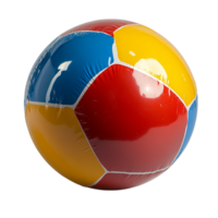 Inflated colorful beach ball with glossy surface symbolizing fun summer and the playful excitement of outdoor activities enjoyed under the bright sunny sky png