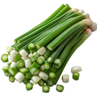 Fresh green onions with long stalks and white bulbs symbolizing flavor and the crisp taste of essential cooking ingredients png
