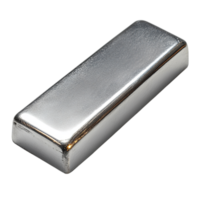 Shiny silver metal bar with a smooth rectangular shape symbolizing value wealth and the industrial applications of precious and durable metals in various fields png
