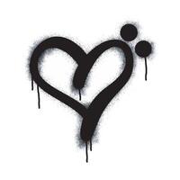 Spray painted Graffiti heart icon Sprayed Word isolated on white background. graffiti font love icon with overspray in black on white.Graffiti style vector