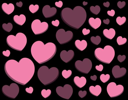 Floating 3D Hearts Illusion Pattern
