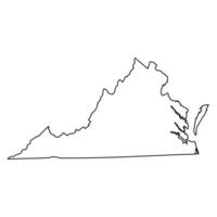 Outline Map Commonwealth of Virginia, Virginia map state USA vector