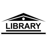 Library logo, book reading education learning for knowledge vector