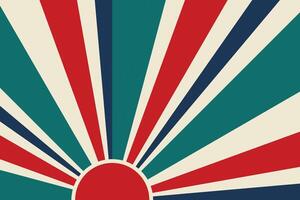 Sunburst retro abstract background, sun retro design background vector