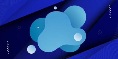 Abstract dark blue banner background with fluid shape for logo or icon. Modern simple background design. vector