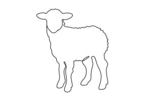 Sheep continuous one line drawing graphic illustration vector