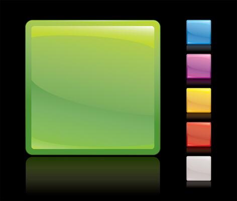 a square green button with four different colors
