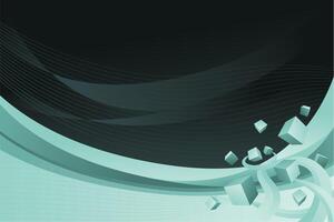 abstract background with cubes and waves vector