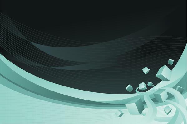 abstract background with cubes and waves