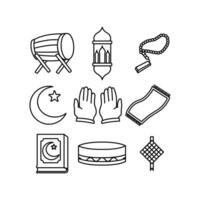 Set Collection Islamic Icons and Symbols Design Template vector