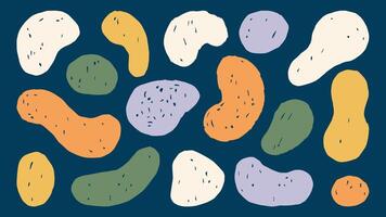 Crayon Abstract Organic Shapes Set vector