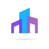 Building construction logo , architecture development company logotype concept, flat geometric city town shape symbol template design, idea of real estate agency element, abstract modern house vector